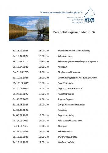 WSVM Vereinstermine 2025 1